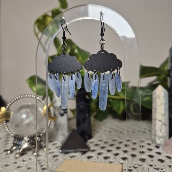 Kyanite Cloud Gemstone Earrings - Picture 4 of 7